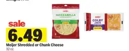 Meijer Meijer Shredded or Chunk Cheese offer