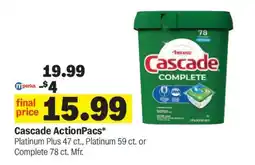 Meijer Cascade Actionpacs offer