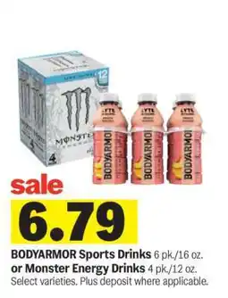 Meijer BODYARMOR Sports Drinks or Monster Energy Drinks offer