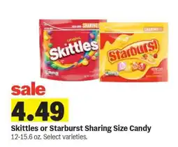 Meijer Skittles or Starburst Sharing Size Candy offer
