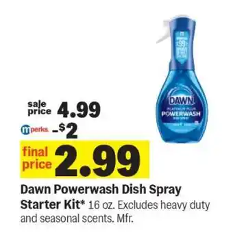 Meijer Dawn Powerwash Dish Spray Starter Kit offer