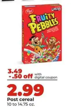 Hy-Vee Post Fruity Pebbles offer