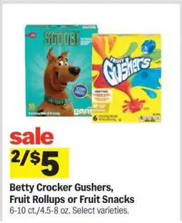 Meijer Betty Crocker Gushers, Fruit Rollups or Fruit Snacks offer
