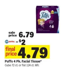 Meijer Puffs 4 Pk. Facial Tissue offer