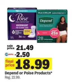 Meijer Depend or Poise Products offer