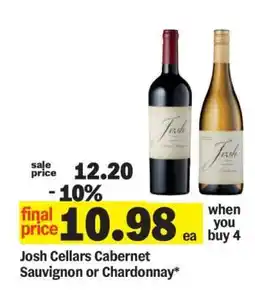 Meijer Josh Cellars Cabernet Sauvignon or Chardonnay offer