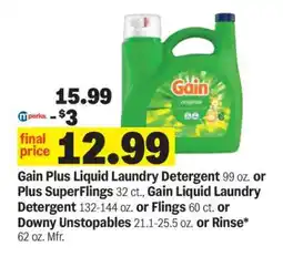 Meijer Gain Plus Liquid Laundry Detergent offer