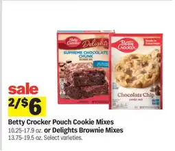 Meijer Betty Crocker Pouch Cookie Mixes or Delights Brownie Mixes offer