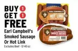 Brookshire's Earl Campbell's Smoked Sausage Or Hot Link offer