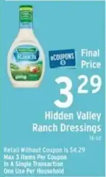 Brookshire's Hidden Valley Ranch Dressings offer