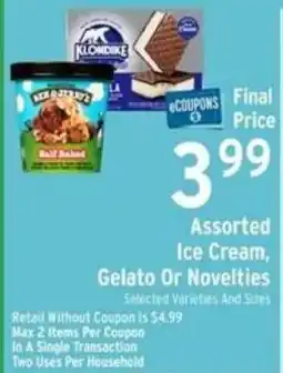 Brookshire's Klondike assorted ice cream, gelato or novelties offer