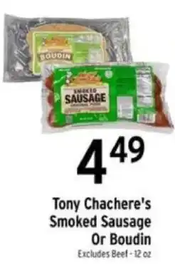 Tony Chachere's Smoked Sausage Or Boudin