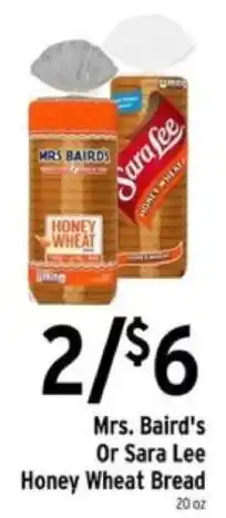 Brookshire's Mrs. Baird's Or Sara Lee Honey Wheat Bread offer