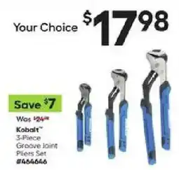 Lowe's Kobalt 3-Piece Groove Joint Pliers Set offer