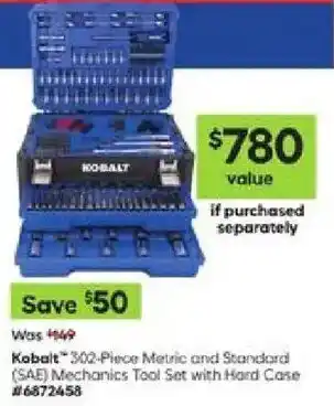 Kobalt 302-Piece Metric and Standard (SAE) Mechanics Tool Set with Hard Case