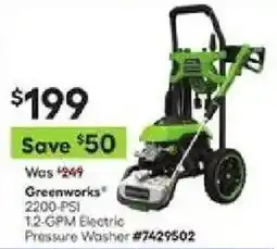 Lowe's Greenworks 2200-PSI 1.2-GPM Electric Pressure Washer offer