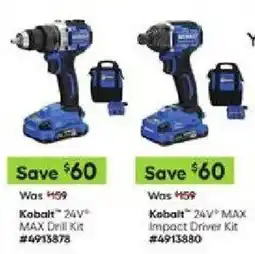 Lowe's Kobalt 24V MAX Drill Kit offer