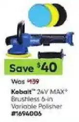 Lowe's Kabait 24V MAX Brushless 6-in Variable Polisher offer