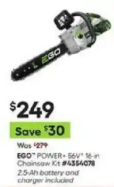 Lowe's Ego power+ 56v 16-in chainsaw kit offer