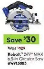 Lowe's Kobalt 24V MAX 6.5-in Circular Saw offer