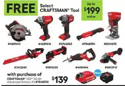 Lowe's Select Craftsman Tool offer