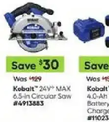 Lowe's Kobalt 24V MAX 6.5-in Circular Saw offer