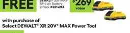Lowe's DeWalt xr 20v max battery offer