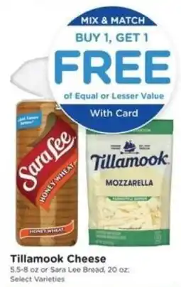 Mariano's Sara Lee Honey Wheat Bread or Tillamook Cheese offer