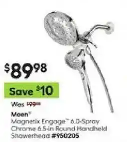 Lowe's Moen magnetix engage 6.0-spray chrome 6.5-in round handheld showerhead offer