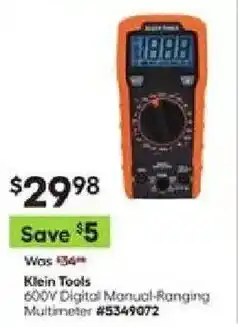 Lowe's Klein Tools 600V Digital Manual-Ranging Multimeter offer