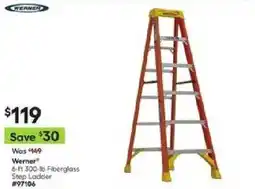 Lowe's Werner 6-ft 300-lb Fiberglass Step Ladder offer