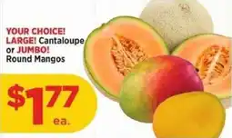 H-E-B Your choice! large! cantaloupe or jumbo! round mangos offer