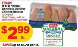 H-E-B H-E-B Natural Boneless Skinless Chicken Breasts offer