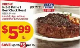 H-E-B H-E-B Prime 1 Beef Chuck Roast offer