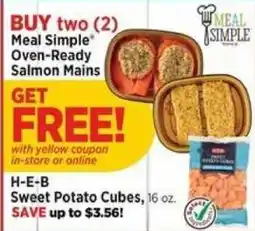 H-E-B Meal Simple Oven-Ready Salmon Mains offer
