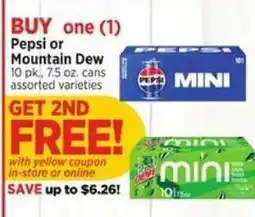 H-E-B Pepsi or Mountain Dew mini offer