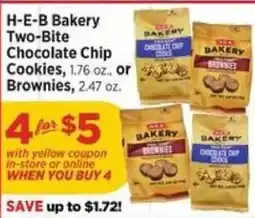 H-E-B H-E-B Bakery Two-Bite Chocolate Chip Cookies or Brownies offer