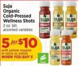 H-E-B Suja Organic Cold-Pressed Wellness Shots offer