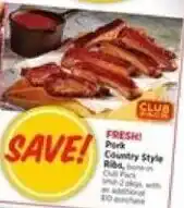 H-E-B Club bacon pork country style ribs offer
