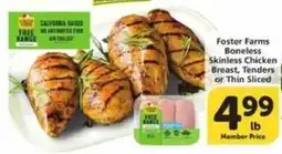 Vons Foster Farms Boneless Skinless Chicken Breast, Tenders or Thin Sliced offer