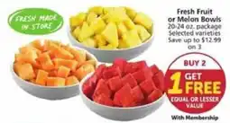 Vons Fresh Fruit or Melon Bowls offer