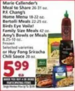 Vons Marie Callender's Meal to Share offer