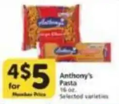 Vons Anthony's Pasta offer
