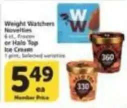 Vons Weight Watchers Novelties Ice Cream offer