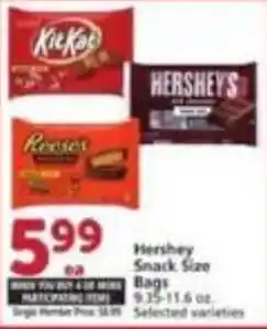 Vons Hershey Snack Size Bags offer