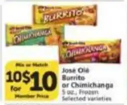 Vons Jose Ole Burrito or Chimichanga offer