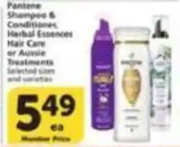 Vons Pantene Shampoo & Conditioner, Herbal Essences Hair Care or Aussie Treatments offer