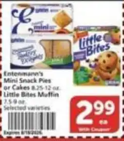 Vons Entenmann's mini snack pies or cakes offer