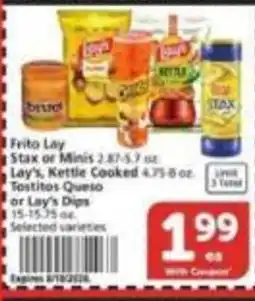 Vons Frito Lay Stax or Minis offer