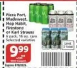 Vons Pizza Port, Madewest, Hop Habit, Firestone or Karl Strauss offer